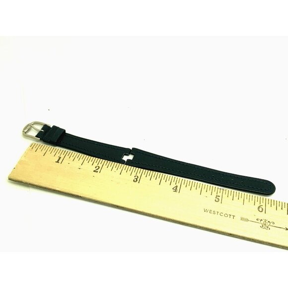 Tissot Watch Replacement Band Blue Leather 16mm Notched Strap Silver Steel Clasp